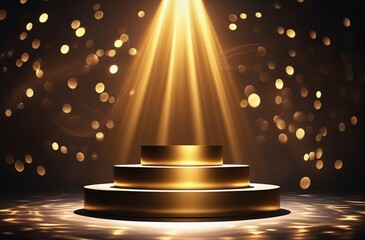glowing golden light effect on black background. glittering abstract illustration. luxury graphic de