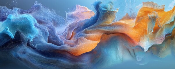 Wall Mural - abstract and colorful flowing shapes with soft blended gradient tones