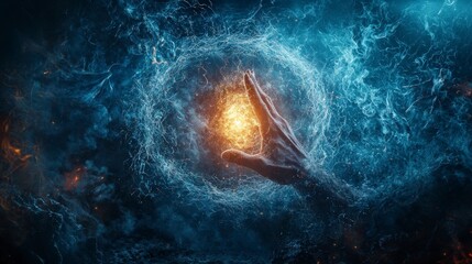 Aufkleber - Celestial master channels pran energy cosmic realm digital art ethereal environment close-up spiritual connection