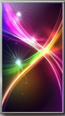 Wall Mural - abstract light streaks, vibrant colors, dark background, digital art, website design