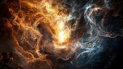 Leinwandbilder - Mystical figure in cosmic energy celestial realm digital art abstract dramatic perspective power and wonder
