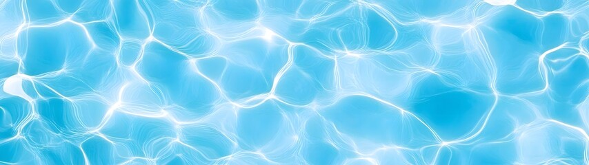 Poster - Tranquil turquoise water gently rippling and reflecting light and creating a serene calming atmosphere in a crystal clear swimming pool  The image evokes a sense of relaxation wellness and luxury