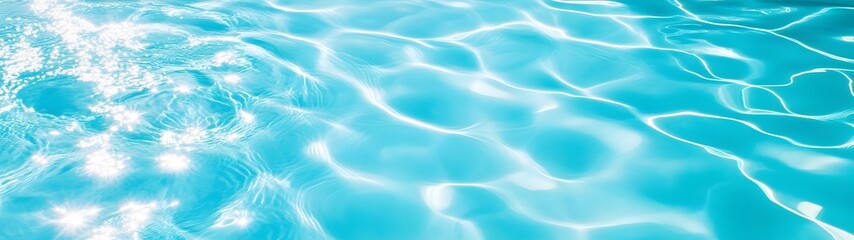 Aufkleber - Tranquil Turquoise Waters   Serene Swimming Pool Reflection Backdrop with Rippling Waves and Calming Atmosphere for Relaxation Vacation or Wellness Concepts