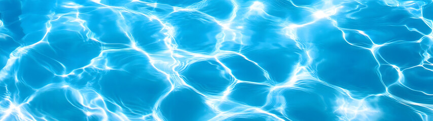 Poster - Tranquil Underwater Ripple Patterns in Refreshing Aqua Blue Water  Soothing and serene wavy reflection with clean clear and bright liquid movement and surface texture