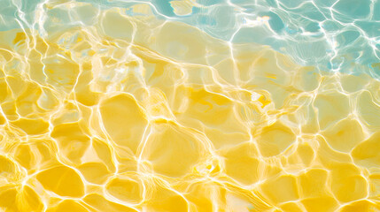 Fototapete - Vibrant and captivating abstract patterns created by the interplay of light and water featuring swirling and shimmering ripples in a mesmerizing blend of turquoise yellow and aqua tones