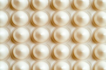 Poster - Textured surface of glossy white spheres arranged in a grid pattern showcasing modern design elements for backgrounds