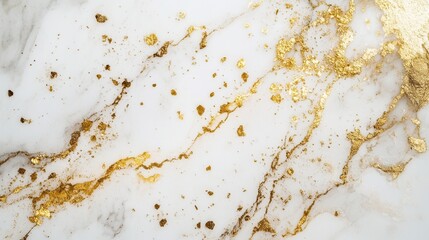 Aufkleber - Luxury golden accents on white marble texture with subtle golden dust exemplify premium minimalism in modern design aesthetics