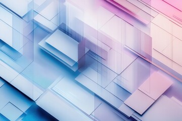 Leinwandbilder - Futuristic paper art background with layered cut outs and a digital grid reflecting cyber politics and digital rights Generative AI