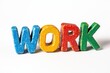 © jay - Colorful Letter Blocks Spelling the Word 'WORK' in a Creative Arrangement