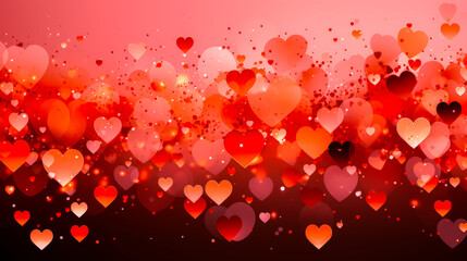 Leinwandbilder - Colorful heart shapes create a vibrant background for romantic themes and celebrations