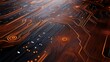 © anis rohayati - Wooden panels with complex digital circuits combine nature and technology. background wallpaper AI generated image
