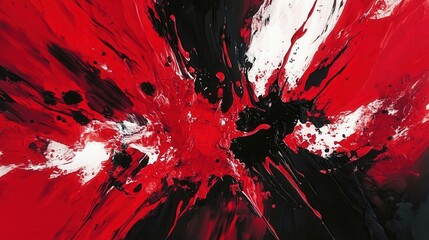 Fototapete - Expressive chaos in sharp red and black with energetic strokes and lightning strikes conveying intense anger and emotion Generative AI