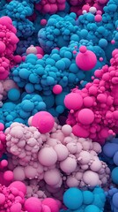 Wall Mural - Pink and blue spheres abstract background