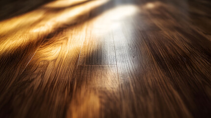Wall Mural - view of a polished wooden surface with soft shadows, creating depth and warmth for healthcare compos