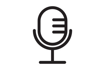 Wall Mural - microphone icons set in black filled and stroke line style