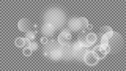 Wall Mural - bokeh circles on transparent background