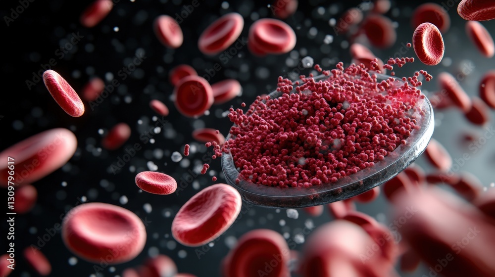 Dynamic visualization of blood cells flowing within a blood vessel ...