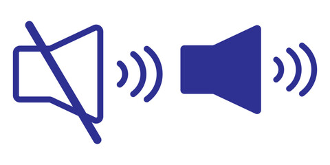 Wall Mural - speaker and mute volume icon vector in trendy style