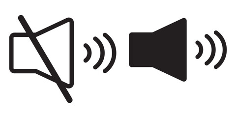 Wall Mural - speaker and mute volume icon vector in trendy style