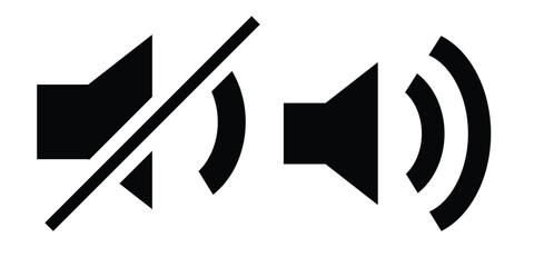 Wall Mural - speaker and mute volume icon vector in trendy style