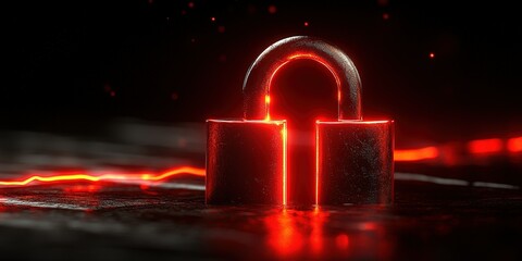 Wall Mural - fresh perspective on security with a glowing padlock and dynamic background