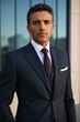 © haiqiang - arafed man in a suit and tie standing in front of a building