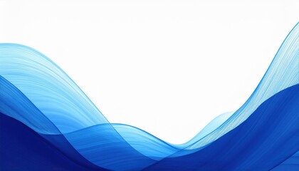 Poster - minimalistic abstract blue wave design with gradient flow, dynamic curved lines, and soft transparency for modern digital background