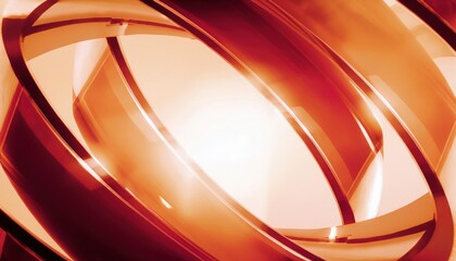 Leinwandbilder - abstract orange metallic curved lines with glowing center, futuristic technology background, ideal for digital design

