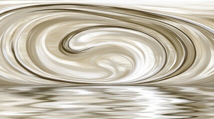 Wall Mural - Swirling beige cream abstract background with watery reflection in simulated neutral space