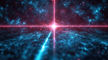 Wall Mural - Abstract glowing particles background.