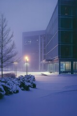 Wall Mural - snowy street scene