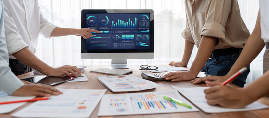 Leinwandbilder - Business data dashboard provide business intelligence analytic for marketing strategy planning brisk with big data set to analyze customer demands and foreseeing business future