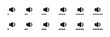 © Влада Яковенко - Flat linear sound volume icons set - audio control and adjustment symbols in vector style.