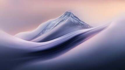 Wall Mural - blurred picture of a faraway mountain with a fuzzy close-up of its peak in the foreground