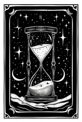 Wall Mural - png celestial illustration of hourglass with stars hourglass background passage.