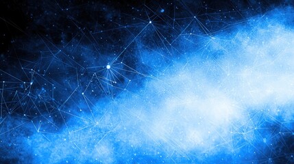 Wall Mural - abstract cosmic network, space nebula, digital art, background