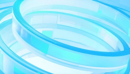 Leinwandbilder - futuristic blue circular glass architecture with glowing transparency, abstract technology background for digital design

