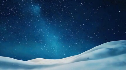Wall Mural - a stunning painting of a snow-covered hill beneath a starry night sky