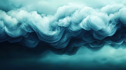 Wall Mural - a beautiful painting of a blue wave crashing against the shore, set against a backdrop of clear blue