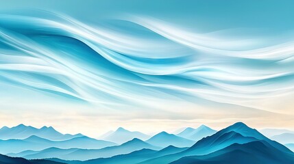 Wall Mural - a stunning mountain range painted against a cerulean sky, with a fluffy white cloud gracing the fore