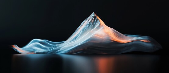 Waves are depicted in a 3D illustration of digital binary code