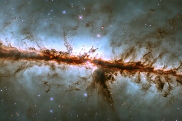 Wall Mural - a backdrop of star constellations, a galaxy, and a nebula illuminating the depths of space