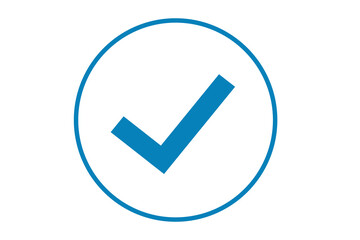 Wall Mural - blue check mark icon
