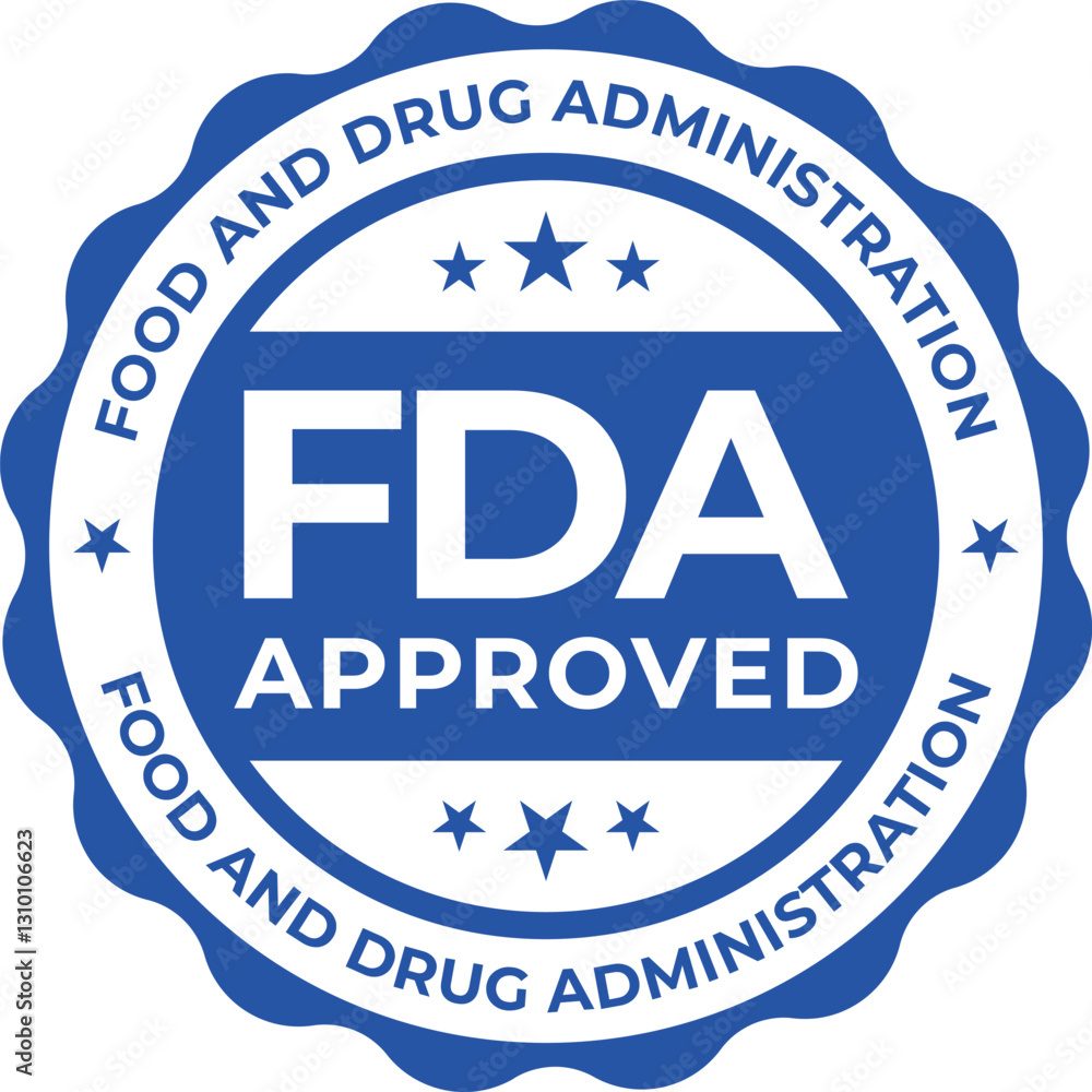 FDA Approved (Food and Drug Administration) icon, symbol, label, badge ...
