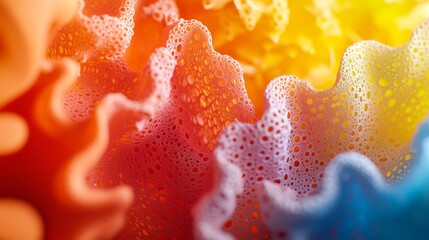 Wall Mural - a vibrant abstract composition with colorful waves and bubbles. this surreal artwork sparks imaginat