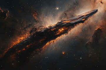a deep space scene featuring a star constellation, a galaxy, and a shining nebula