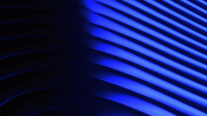 Wall Mural - Abstract blue wave line with rotating light. Modern simple loop able backdrop animation