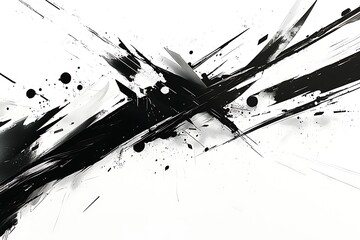 black ink splashes on white background