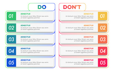 Wall Mural - Do and dont infographic design template vector 10 eps