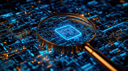 Exploring microprocessors technology lab graphic design close-up